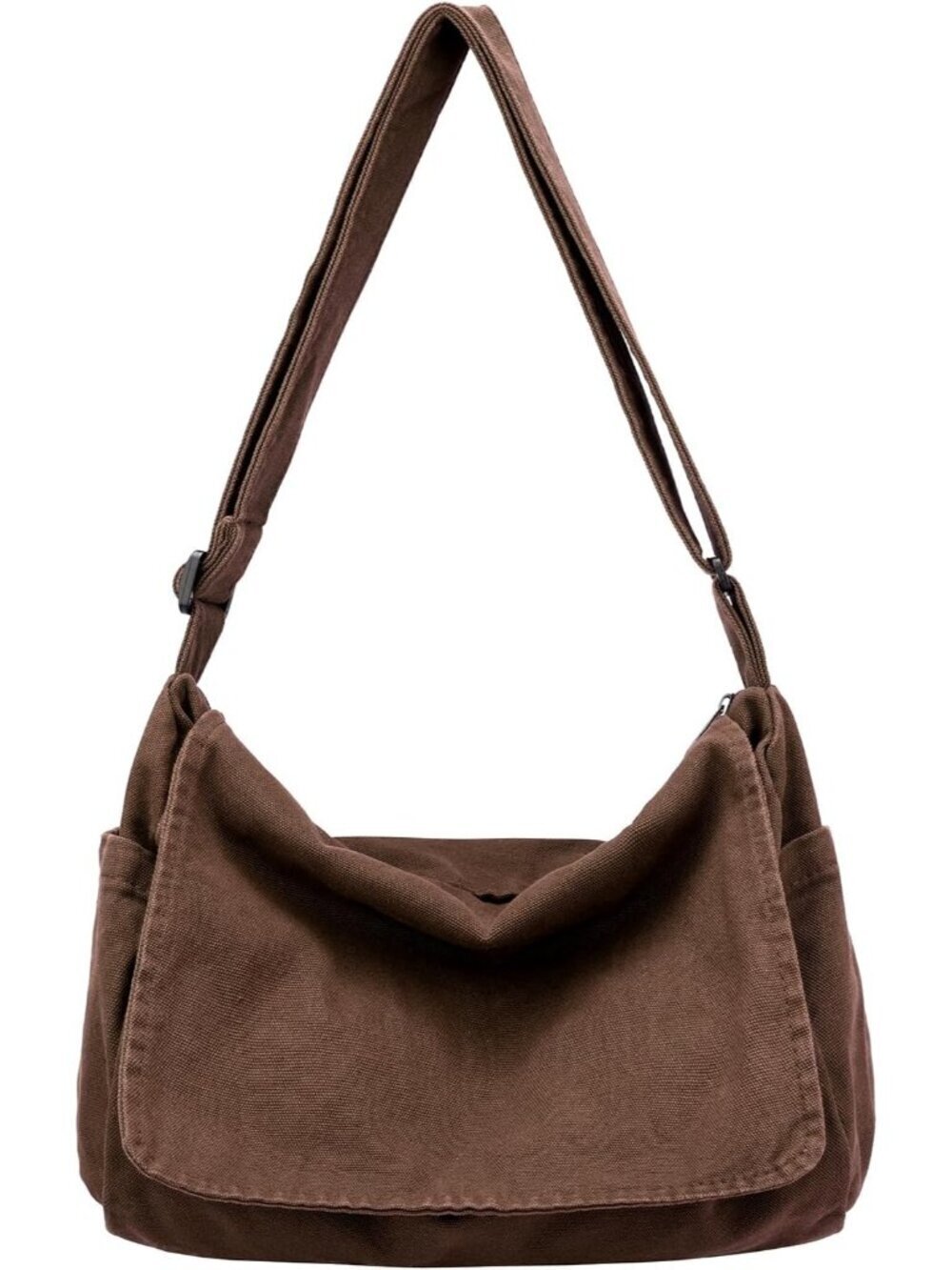 Women's A-coffee Zipper Casual Sling Aesthetic Crossbody Shoulder Bag